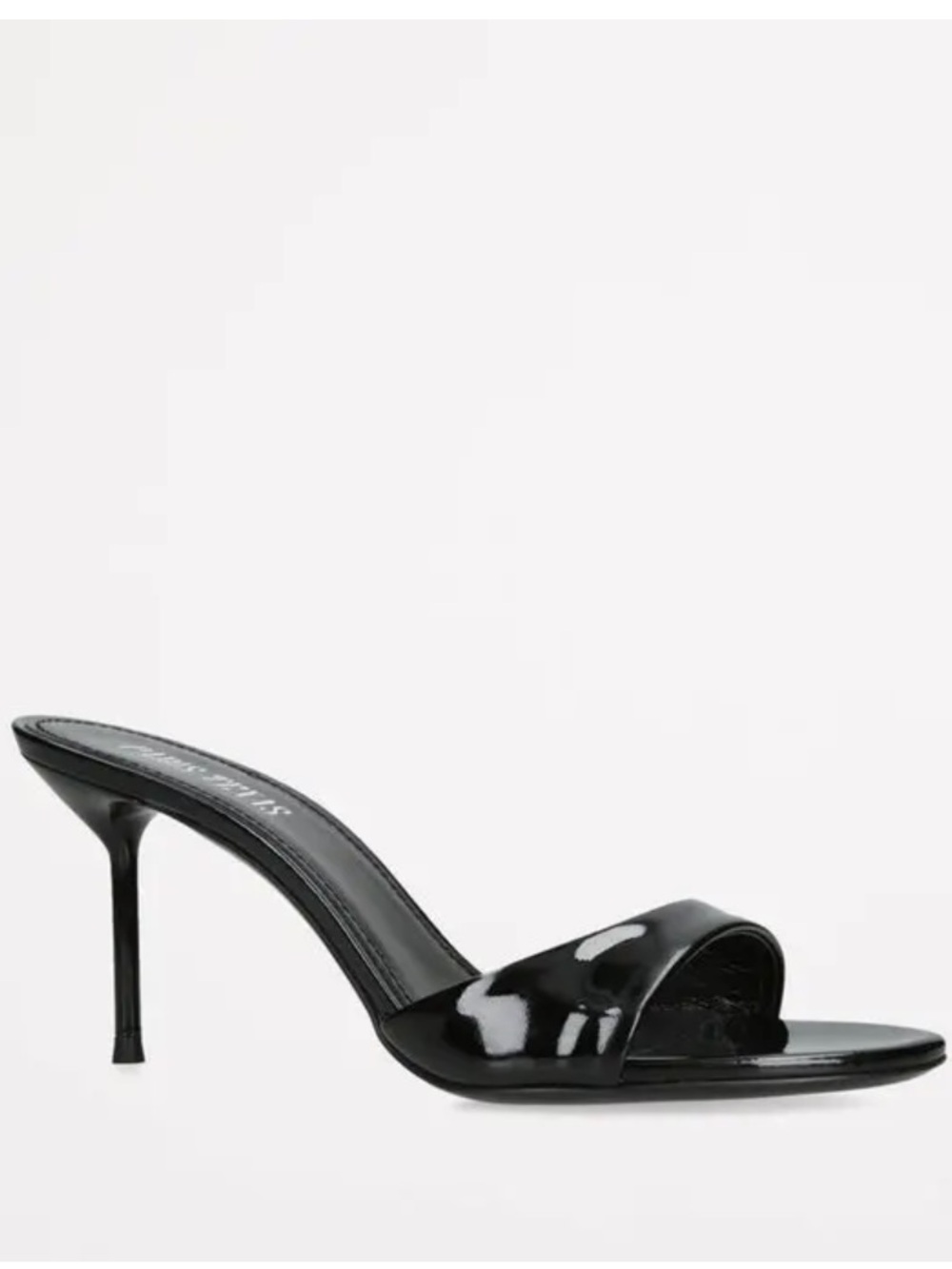PARIS TEXAS LIDIA MULE 70mm in Black Patent Size 36.5 NWOB